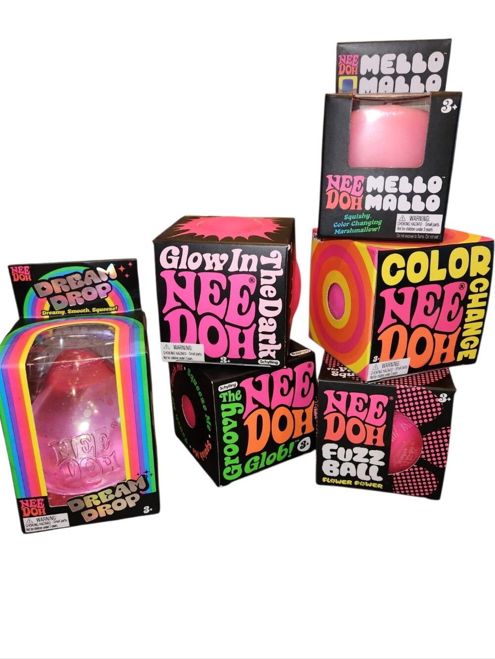 NEW All Pink NeeDoh 6 Piece NeeDoh Bundle Fidget Squishy Rare Viral Hard to Find